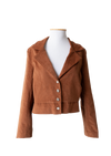 Blazer curto veludo cotelê caramelo