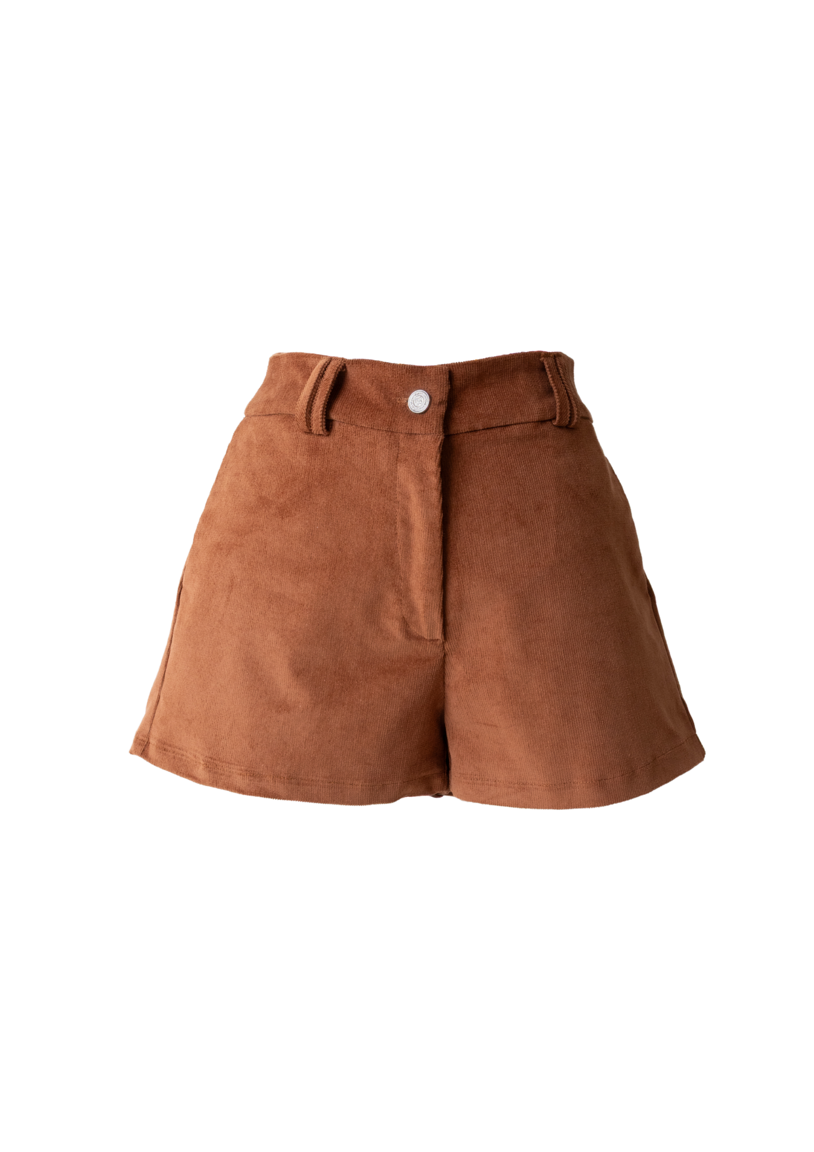 Mini shorts veludo cotelê caramelo