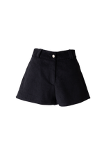 Mini shorts veludo cotelê preto