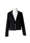 Blazer curto veludo cotelê preto