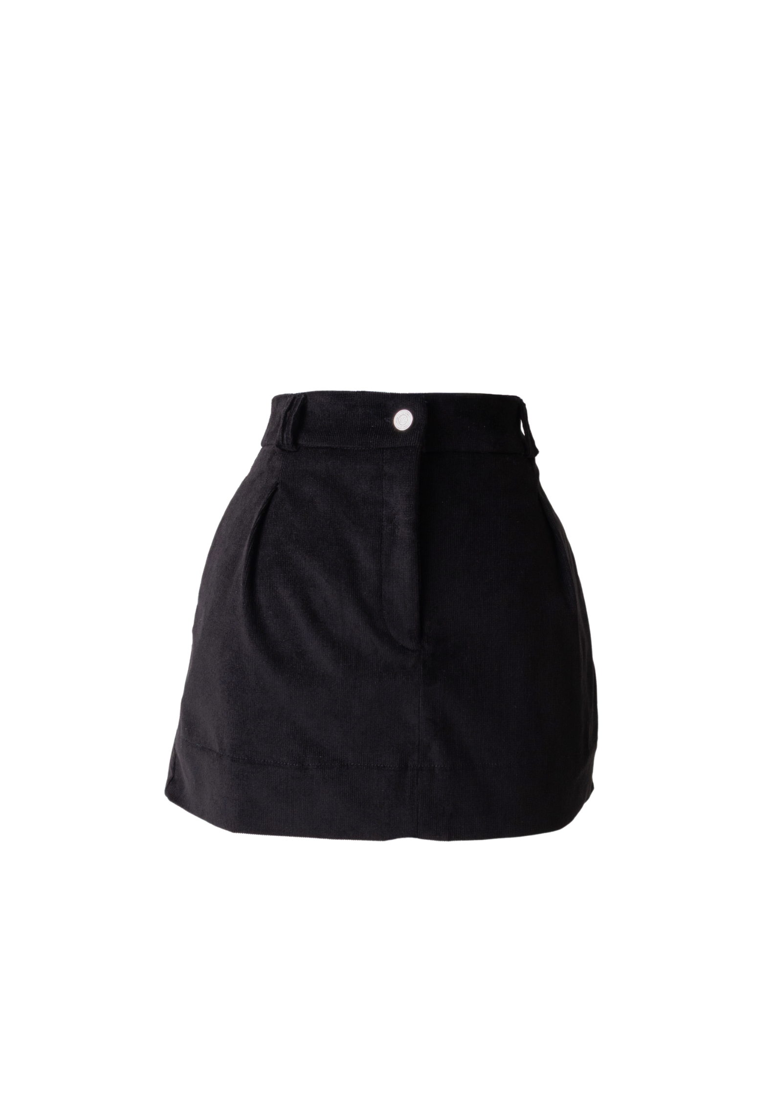 Mini saia veludo cotelê preto