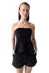 Corset veludo cotelê preto
