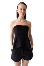 Corset veludo cotelê preto
