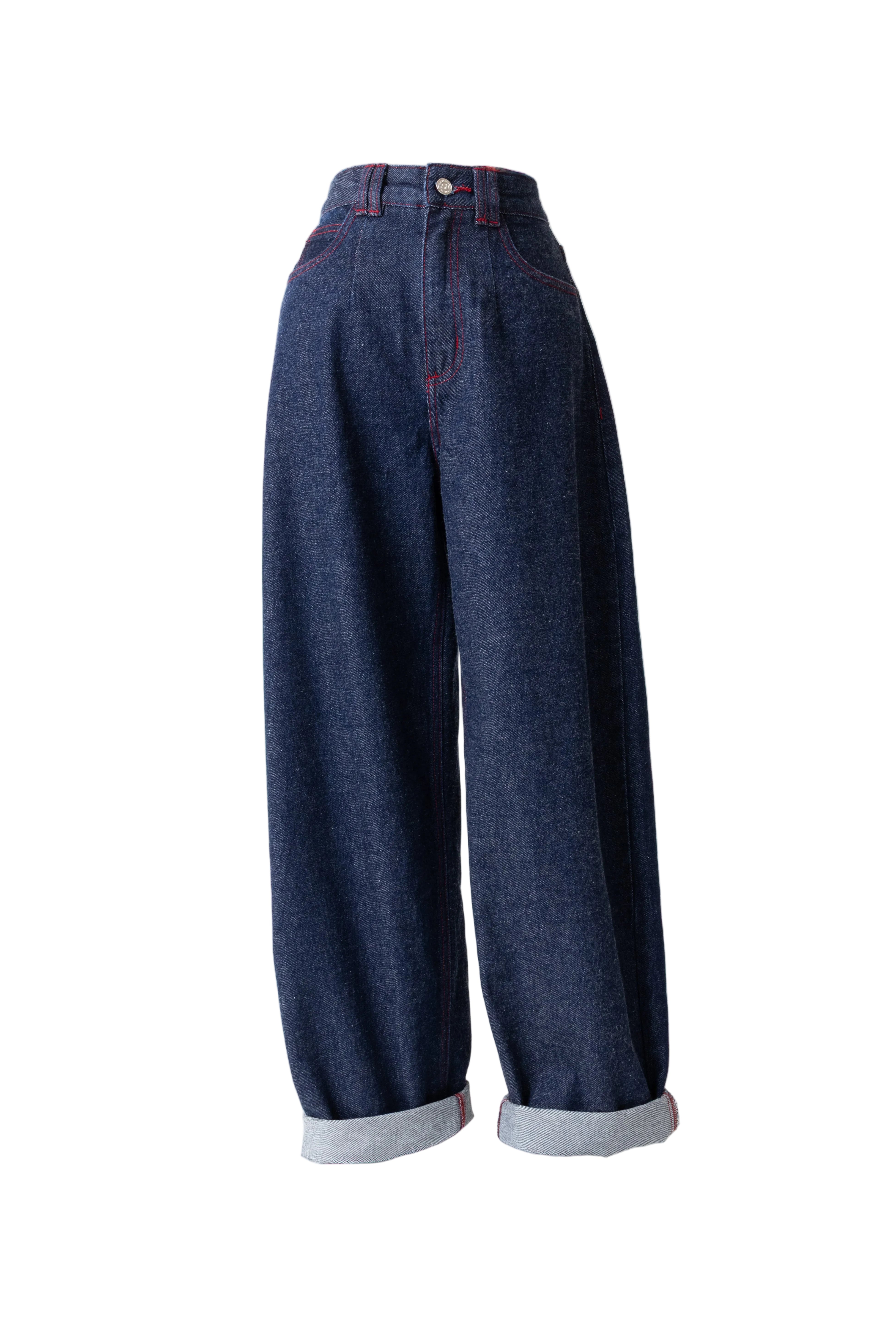 Jeans - bordado vermelho