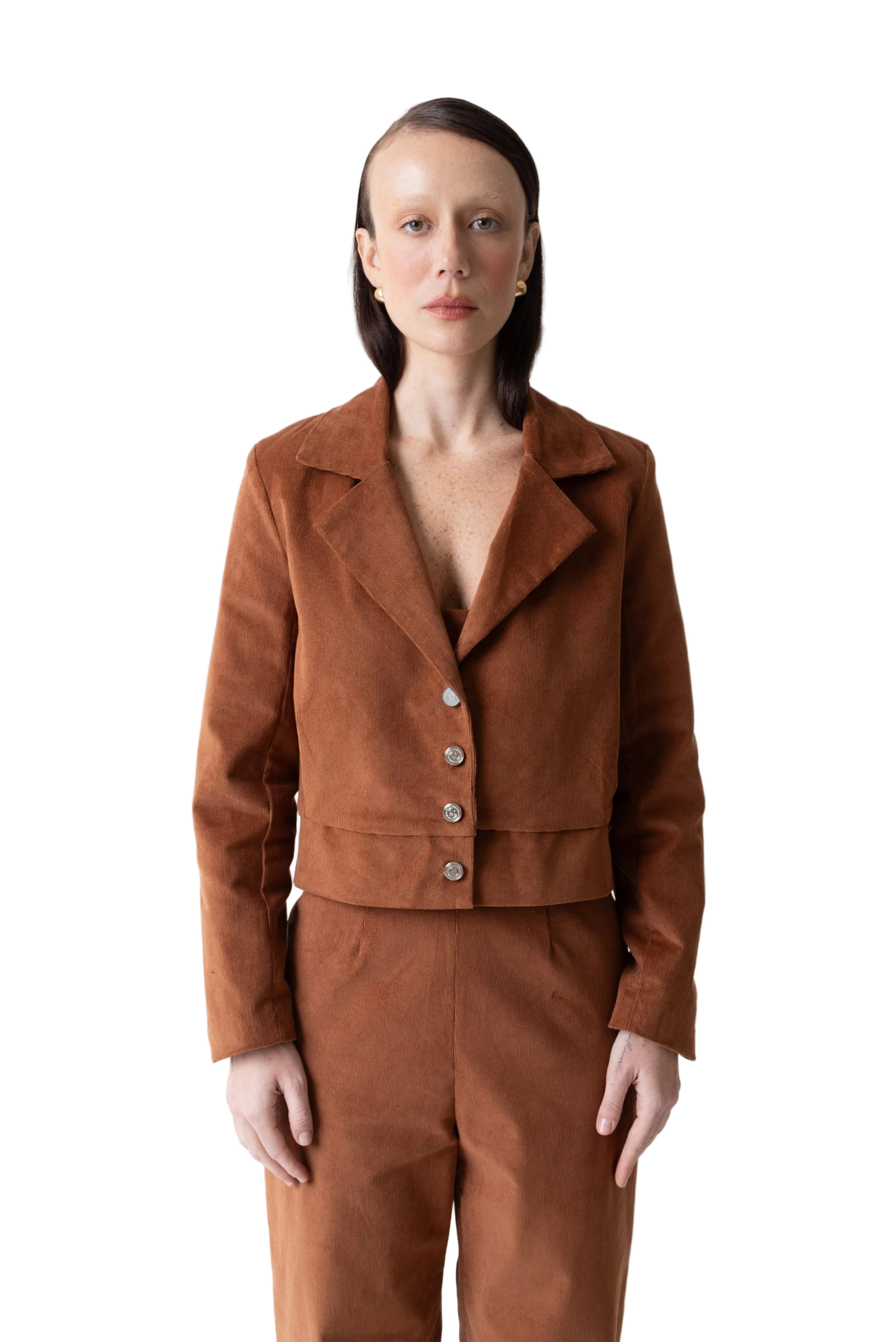 Blazer Curto Veludo Cotelê - Têre Studio