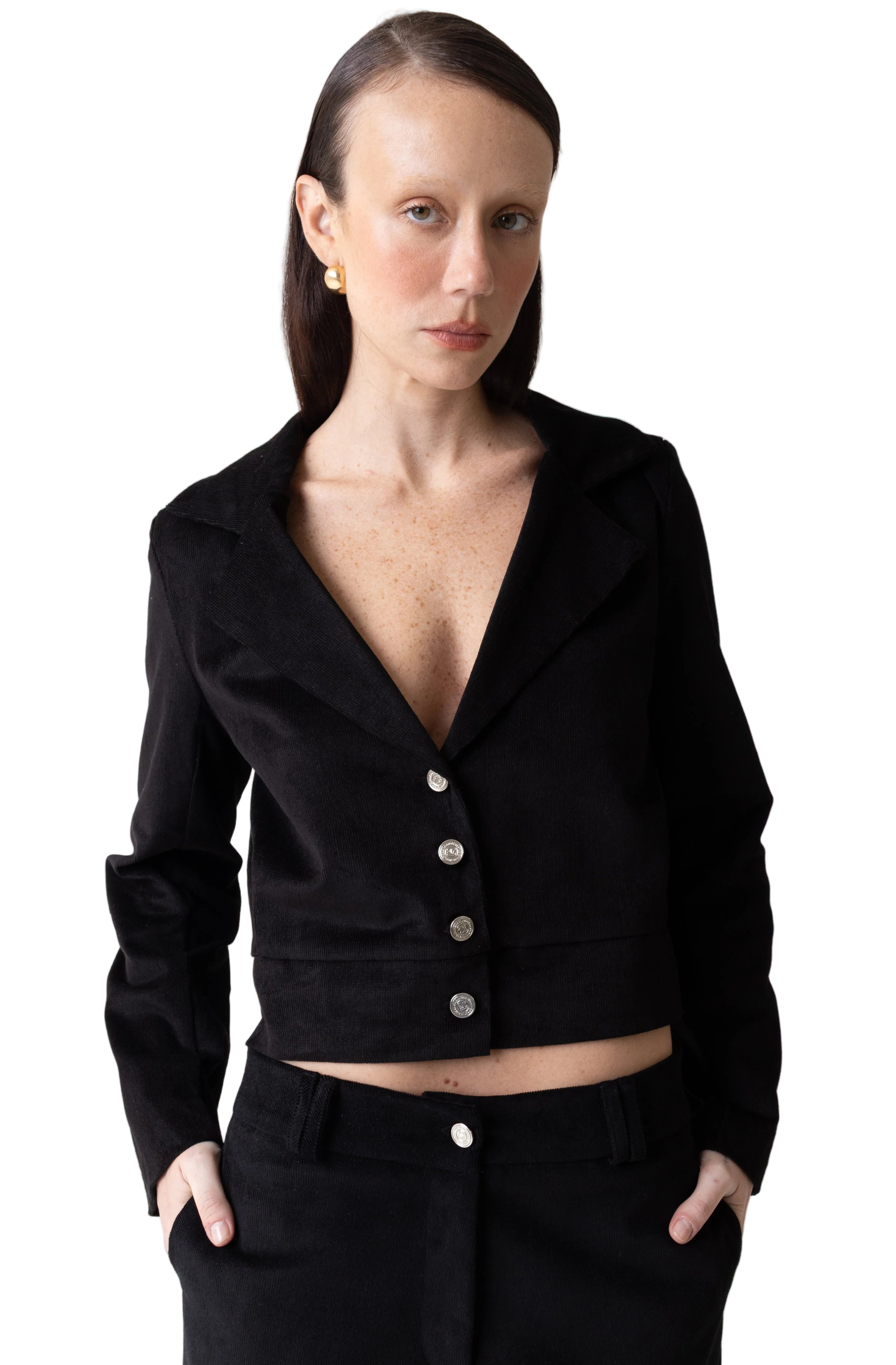 Blazer Curto Veludo Cotelê - Têre Studio