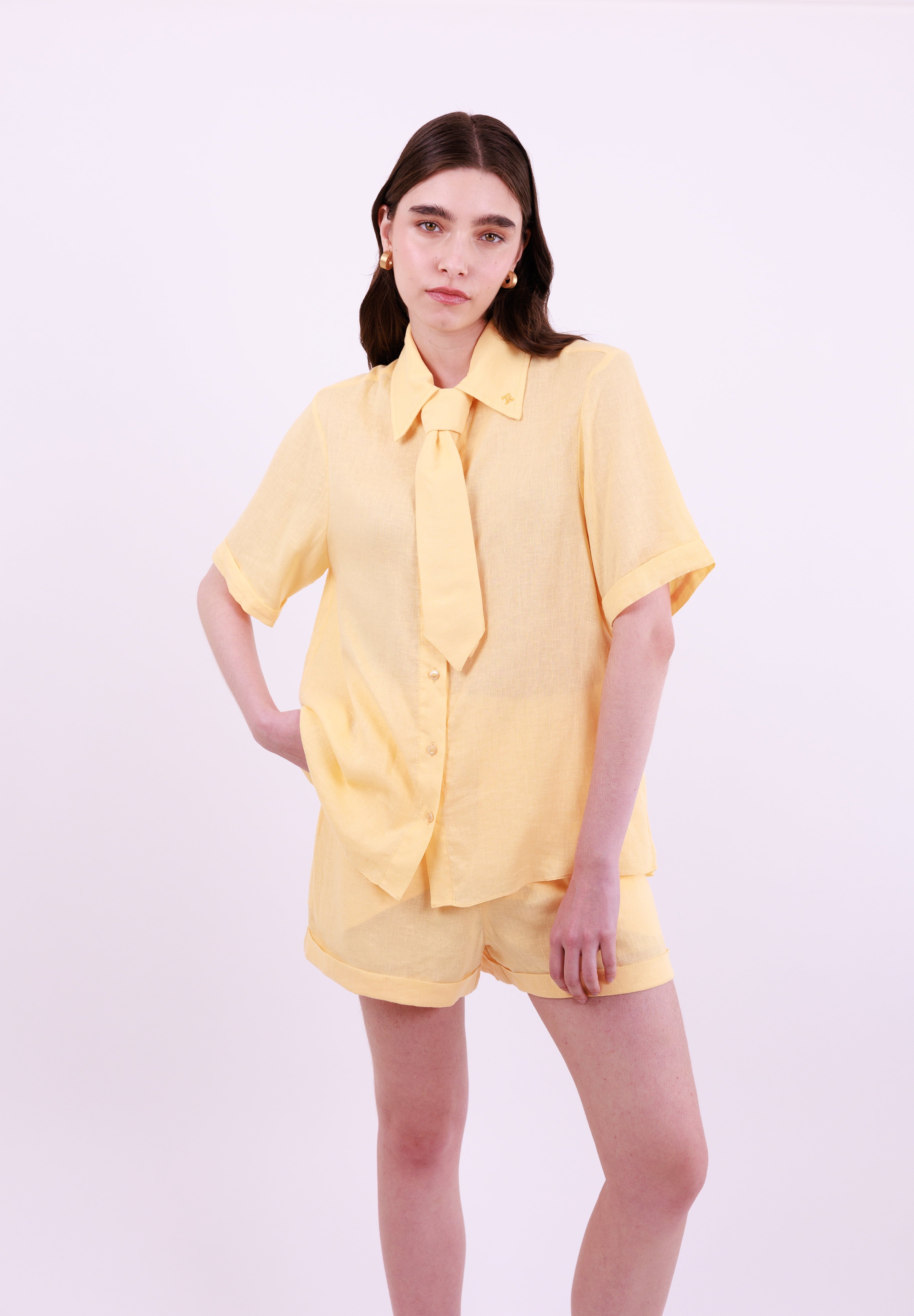 Camisa Amarela Linho - Têre Studio