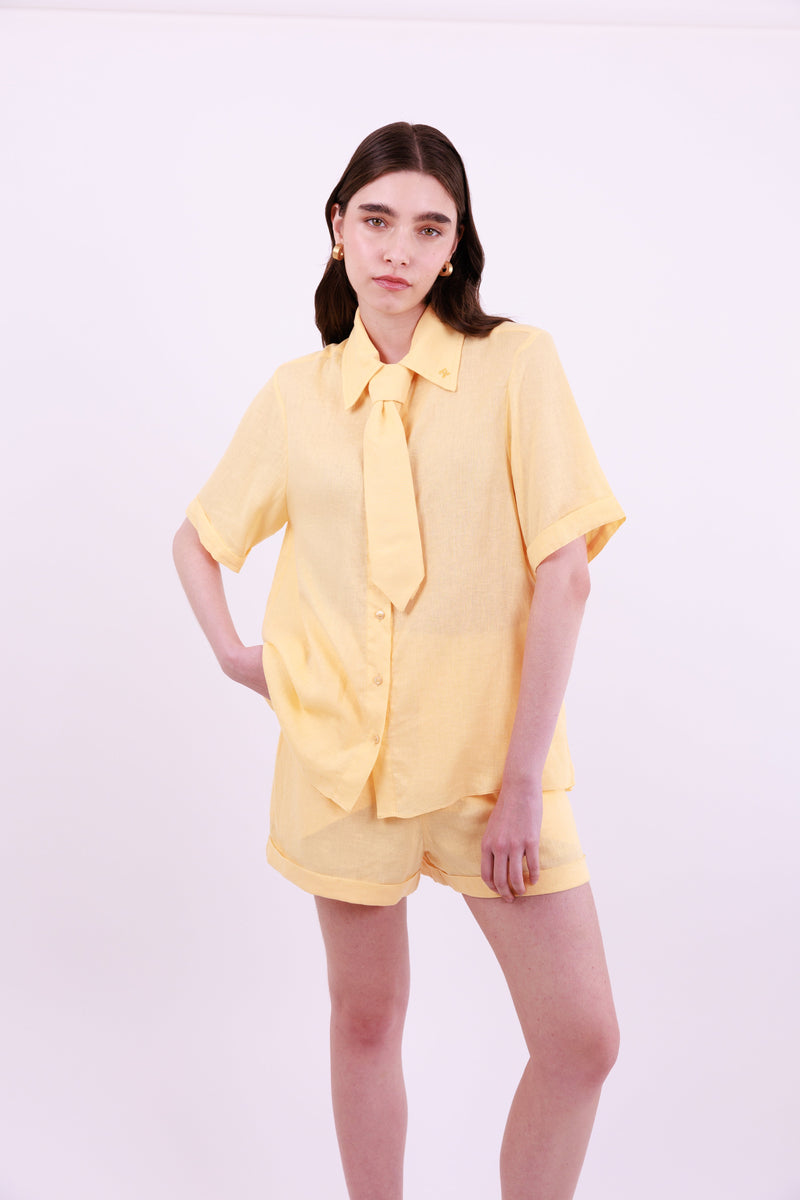 Camisa Amarela Linho - Têre Studio