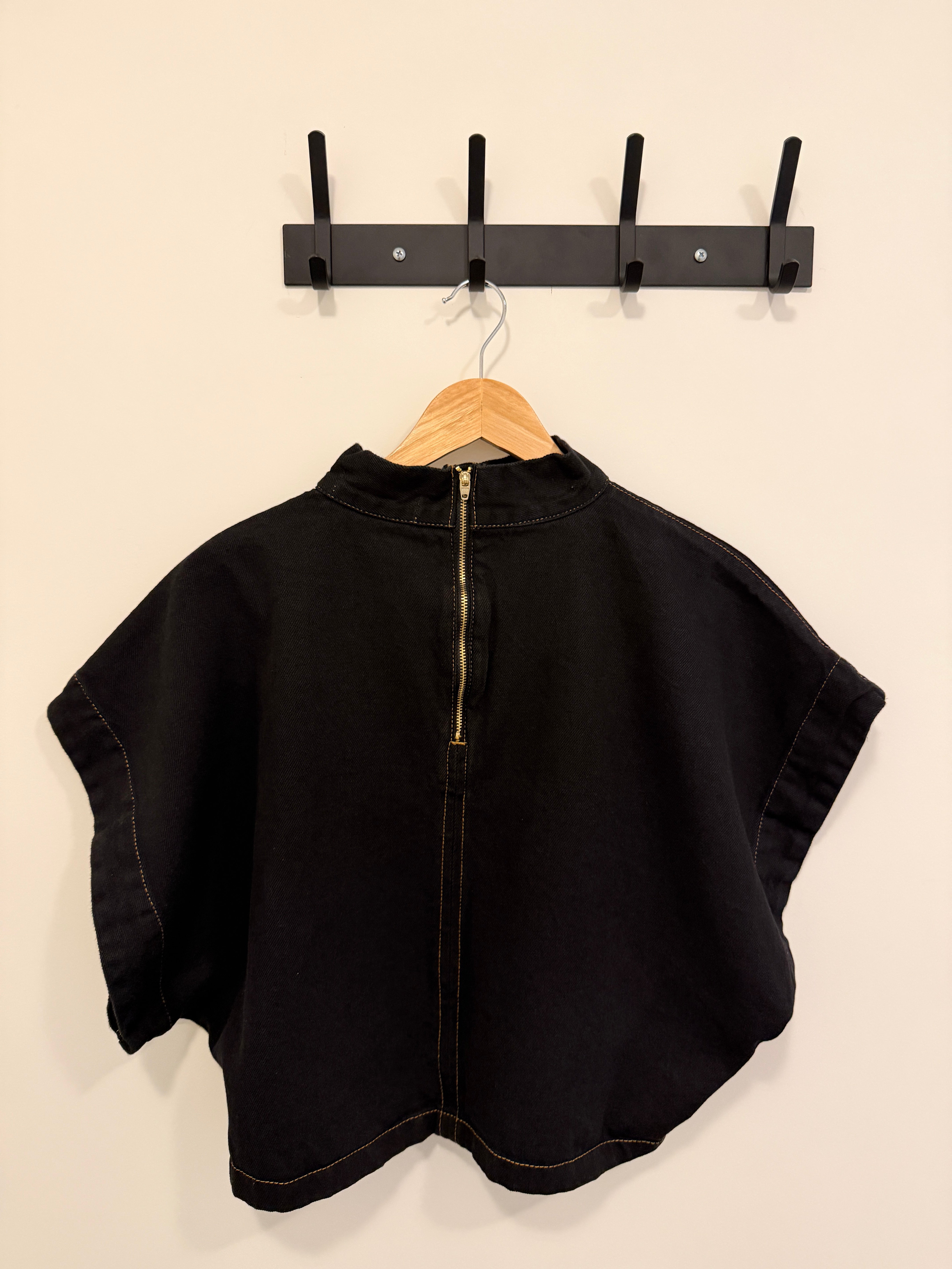 Mock Neck Denim Blouse - Têre Studio
