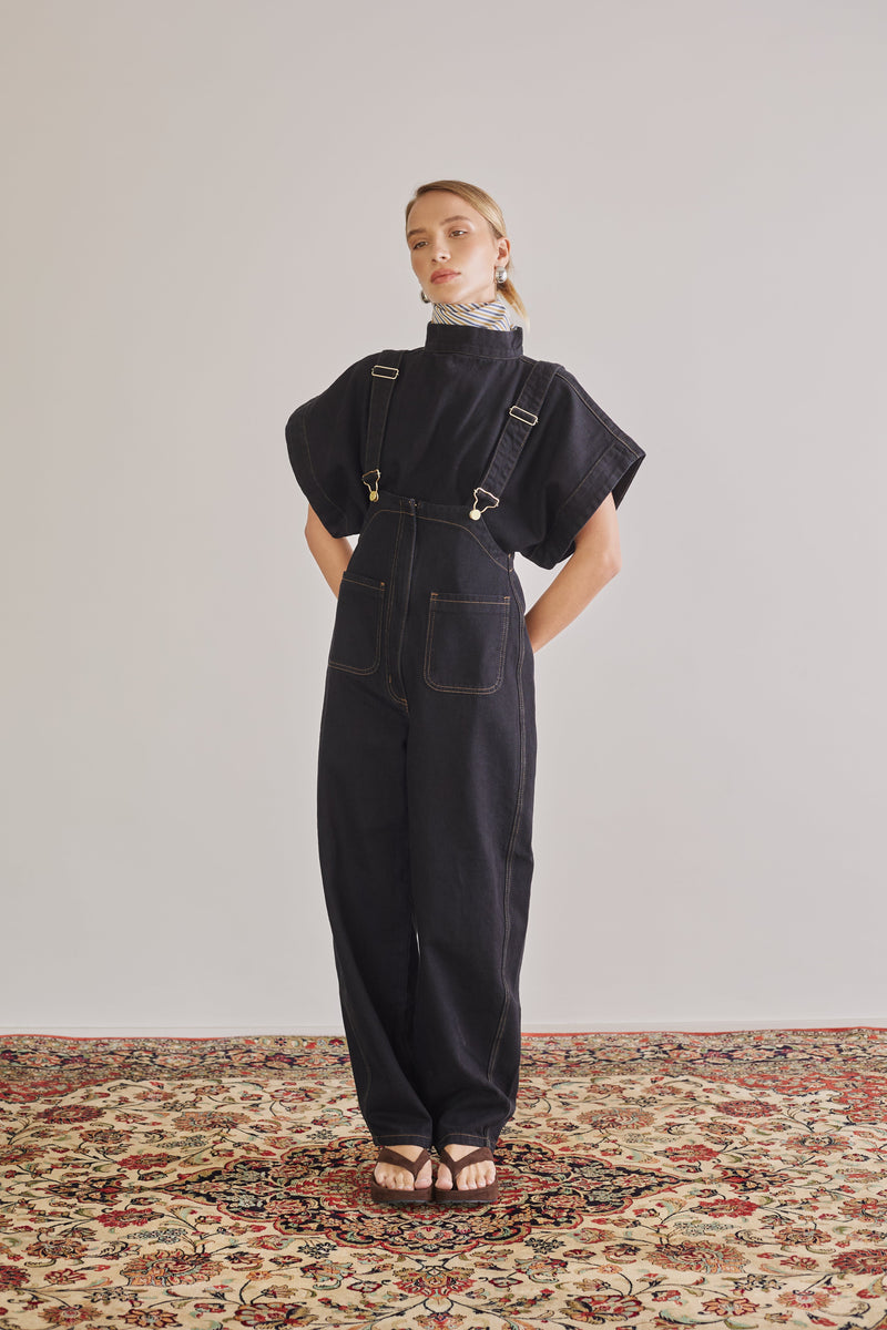 Mock Neck Denim Blouse - Têre Studio