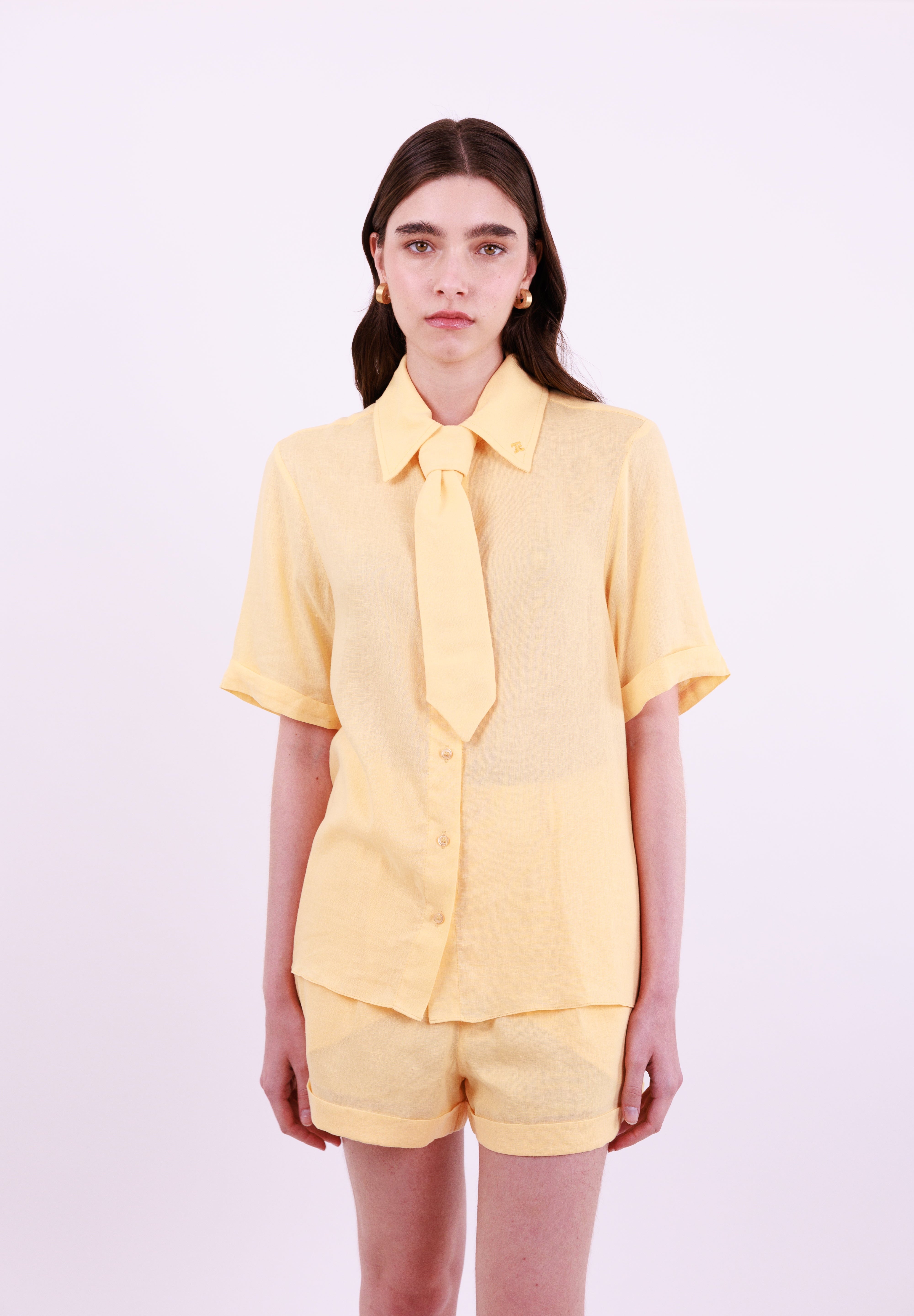 Shorts Amarelo Linho - Têre Studio