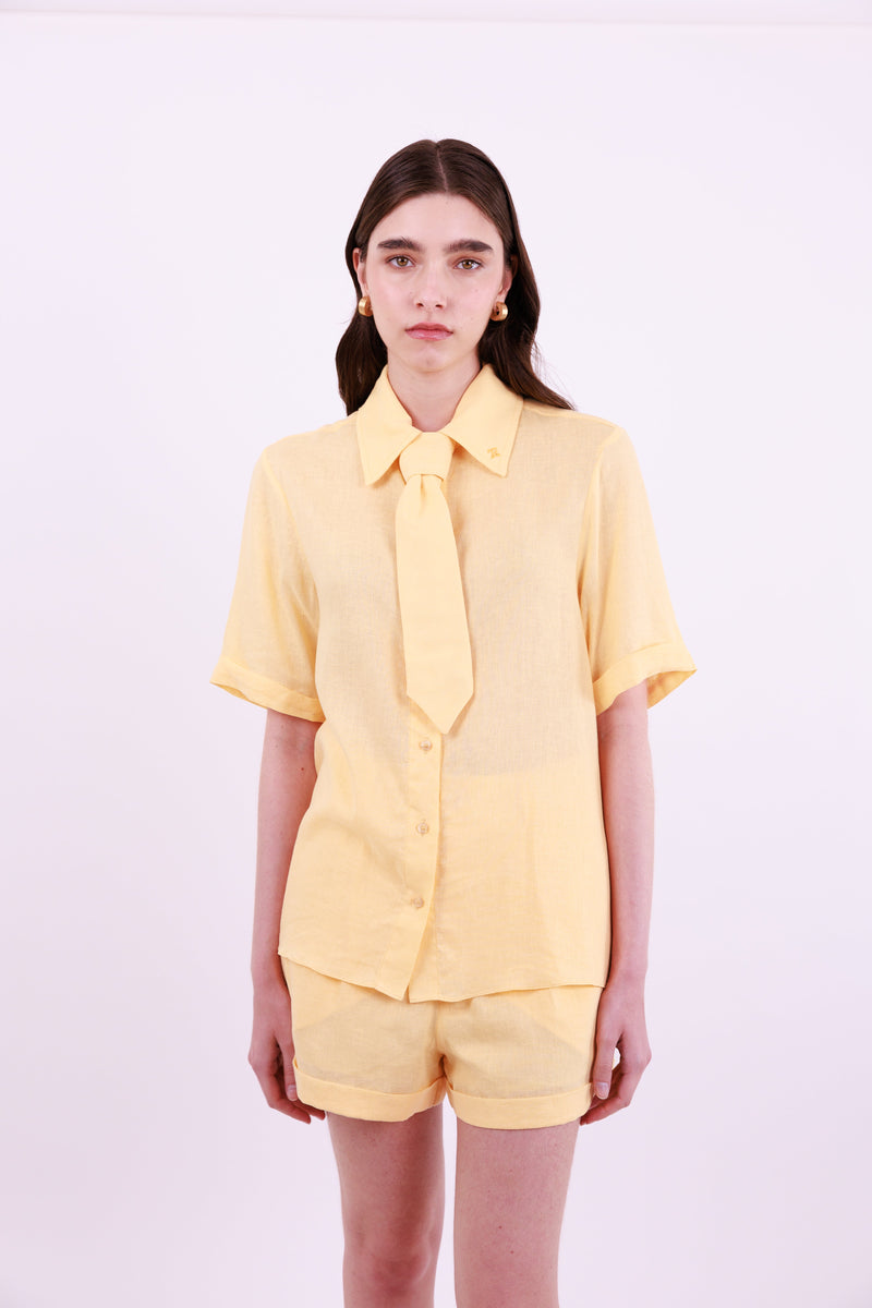 Shorts Amarelo Linho - Têre Studio